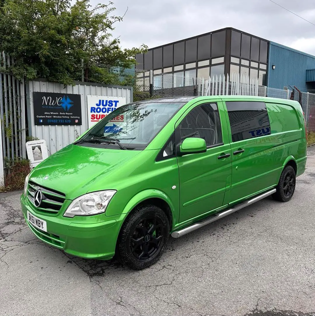 Mercedes Vito after a complete green colour-change respray